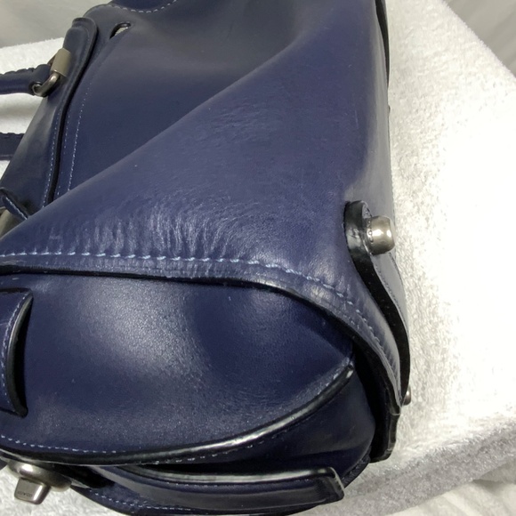 Coach Ace Blue Leather Satchel Crossbody - 37017 - Picture 13 of 16